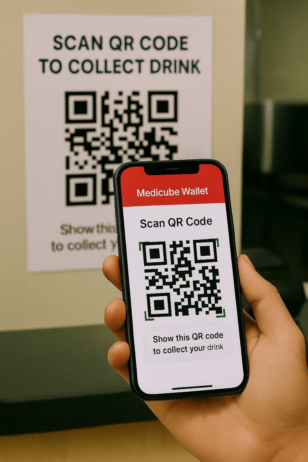 Student scanning QR code with MediCube Wallet